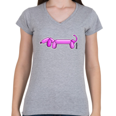PRINTFASHION Pink lufitacskó - Női V-nyakú póló - Sport szürke