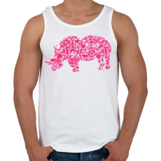 PRINTFASHION Pink orrszarvú - Férfi atléta - Fehér
