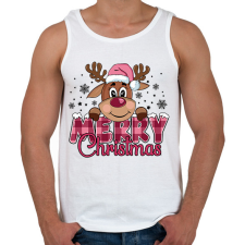 PRINTFASHION Pink rénszarvas - Férfi atléta - Fehér atléta, trikó