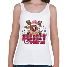 PRINTFASHION Pink rénszarvas - Női atléta - Fehér