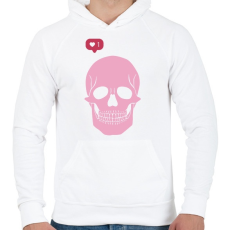 PRINTFASHION PInk Skull - Férfi kapucnis pulóver - Fehér