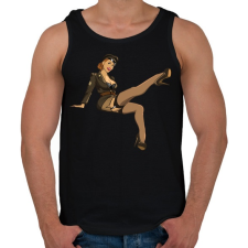 PRINTFASHION Pinup Army - Férfi atléta - Fekete atléta, trikó