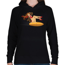 PRINTFASHION Pinup Bullet - Női kapucnis pulóver - Fekete női pulóver, kardigán