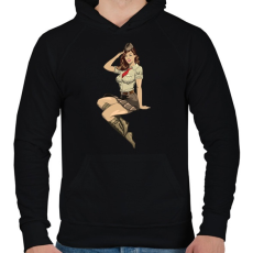 PRINTFASHION Pinup Salute - Férfi kapucnis pulóver - Fekete