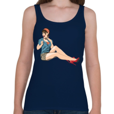 PRINTFASHION Pinup Wink - Női atléta - Sötétkék