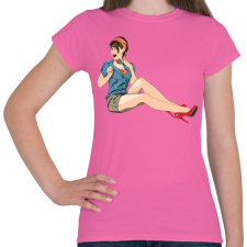 PRINTFASHION Pinup Wink - Női póló - Rózsaszín női póló
