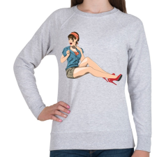 PRINTFASHION Pinup Wink - Női pulóver - Sport szürke női pulóver, kardigán