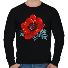 PRINTFASHION pipacs - Férfi pulóver - Fekete férfi pulóver, kardigán