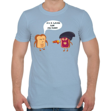 PRINTFASHION Pirítós fenyegetés - Férfi póló - Világoskék férfi póló