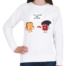 PRINTFASHION Pirítós fenyegetés - Női pulóver - Fehér