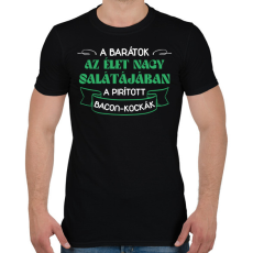 PRINTFASHION Pirított bacon-kockák - Férfi póló - Fekete