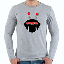 PRINTFASHION Piros bolondos méhecsketacskó - Férfi hosszú ujjú póló - Sport szürke férfi póló