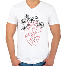 PRINTFASHION piros&fekete 1 - Férfi V-nyakú póló - Fehér férfi póló