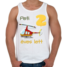 PRINTFASHION Piros helikopter - Névvel, számmal - Férfi atléta - Fehér