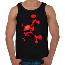 PRINTFASHION piros koponya - Férfi atléta - Fekete