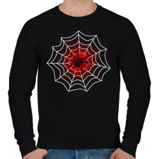 PRINTFASHION piros pók - Férfi pulóver - Fekete