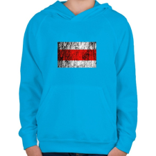 PRINTFASHION Piros sáv minimál - Gyerek kapucnis pulóver - Azúrkék gyerek pulóver, kardigán