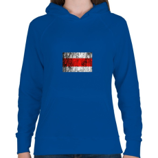 PRINTFASHION Piros sáv minimál - Női kapucnis pulóver - Királykék