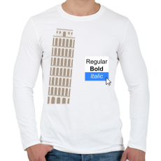 PRINTFASHION Pisai ferdetorony - Férfi hosszú ujjú póló - Fehér