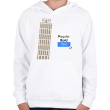 PRINTFASHION Pisai ferdetorony - Gyerek kapucnis pulóver - Fehér gyerek pulóver, kardigán