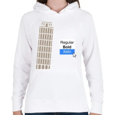 PRINTFASHION Pisai ferdetorony - Női kapucnis pulóver - Fehér