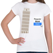 PRINTFASHION Pisai ferdetorony - Női póló - Fehér női póló