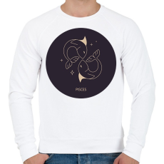PRINTFASHION Pisces - Halak - Férfi pulóver - Fehér