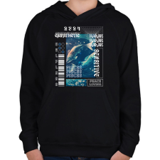 PRINTFASHION Pisces - Streetwear style - Gyerek kapucnis pulóver - Fekete gyerek pulóver, kardigán