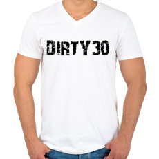 PRINTFASHION Piszkos 30 - Férfi V-nyakú póló - Fehér