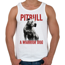 PRINTFASHION Pitbull - Férfi atléta - Fehér atléta, trikó