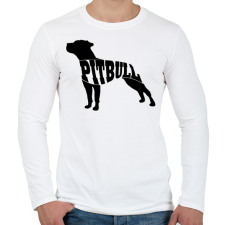 PRINTFASHION Pitbull - Férfi hosszú ujjú póló - Fehér férfi póló