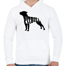 PRINTFASHION Pitbull - Férfi kapucnis pulóver - Fehér