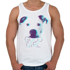 PRINTFASHION Pitbull - Good Girl - Férfi atléta - Fehér