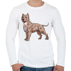 PRINTFASHION Pitbull kutya - Férfi hosszú ujjú póló - Fehér