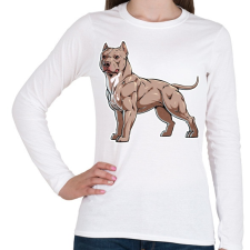 PRINTFASHION Pitbull kutya - Női hosszú ujjú póló - Fehér női póló