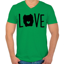 PRINTFASHION Pitbull love - Férfi V-nyakú póló - Zöld férfi póló