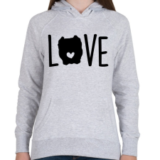 PRINTFASHION Pitbull love - Női kapucnis pulóver - Sport szürke női pulóver, kardigán