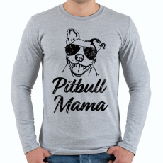 PRINTFASHION Pitbull mama - Férfi hosszú ujjú póló - Sport szürke