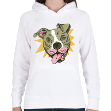PRINTFASHION Pitbull - Női kapucnis pulóver - Fehér női pulóver, kardigán
