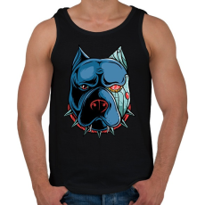 PRINTFASHION Pitbull robot - Férfi atléta - Fekete