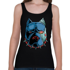 PRINTFASHION Pitbull robot - Női atléta - Fekete női trikó