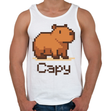 PRINTFASHION Pixel capy - Férfi atléta - Fehér női trikó