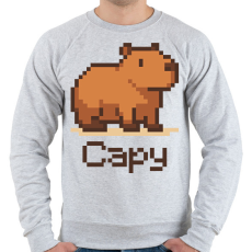 PRINTFASHION Pixel capy - Férfi pulóver - Sport szürke