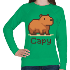 PRINTFASHION Pixel capy - Női pulóver - Zöld női pulóver, kardigán