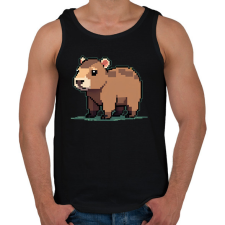 PRINTFASHION pixel capybara - Férfi atléta - Fekete atléta, trikó
