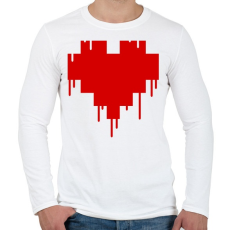 PRINTFASHION Pixel love - Férfi hosszú ujjú póló - Fehér