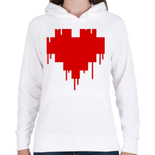 PRINTFASHION Pixel love - Női kapucnis pulóver - Fehér női pulóver, kardigán
