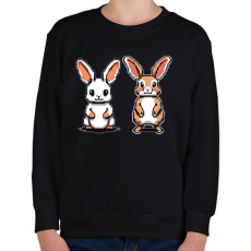 PRINTFASHION pixel nyuszik - Gyerek pulóver - Fekete