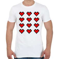PRINTFASHION Pixel szívek - Férfi póló - Fehér