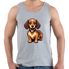 PRINTFASHION pixel tacskó #2 - Férfi atléta - Sport szürke atléta, trikó